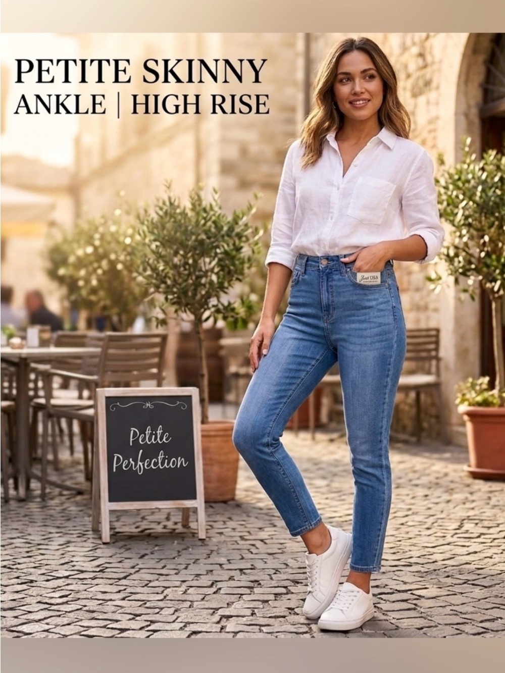 JustUSA NWT light Blue Denim
Jeans high rise ankle skinny size 27P